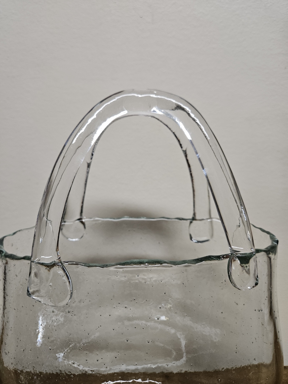 Bubble Glass Handbag Purse Vase - Transparent - Picture 2 of 10